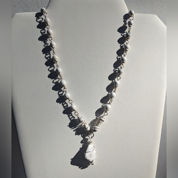 โจSOLDโจowlite Stone Necklace Handmade Silver Wi - Picture 5 of 10
